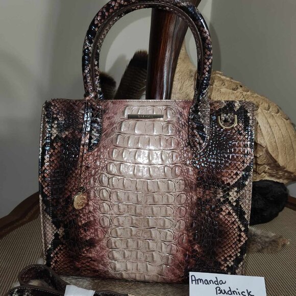 Brahmin Diamondback Caroline Satchel Snake Handbag NEW - Picture 1 of 6